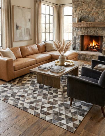 5' 1 x 7' 5 Cowhide Rug