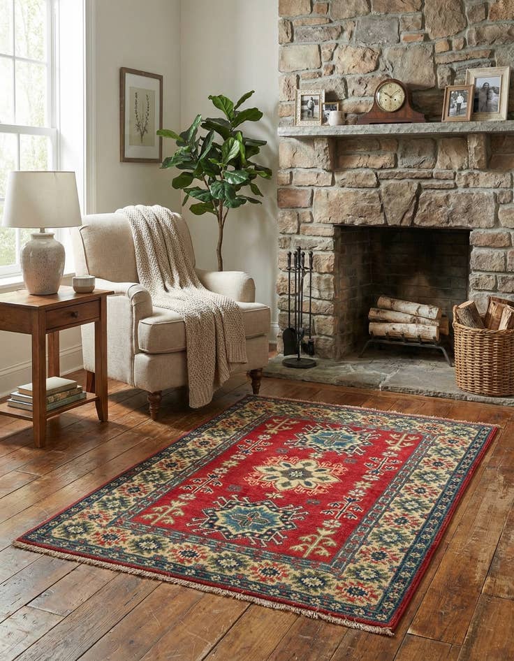 Detail image of 2' 9 x 4' 1  Hand Knotted Kazak Rug