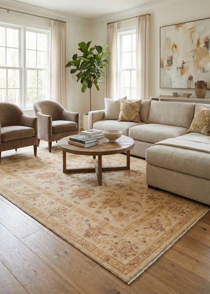 5' 10 x 7' 9 Hand Knotted Peshawar Ziegler Rug