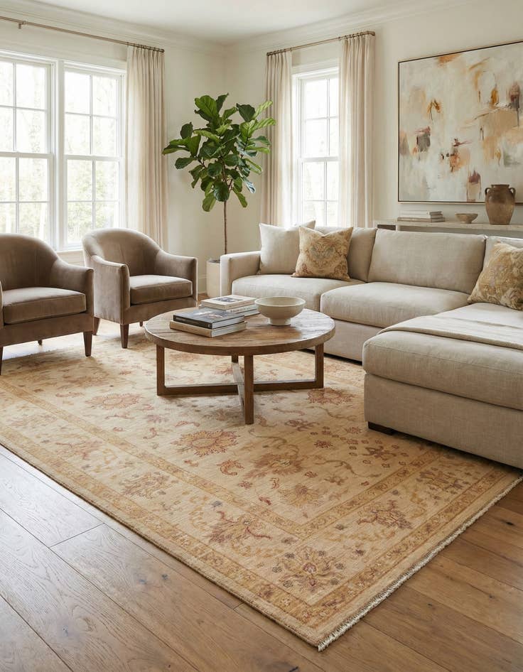 Detail image of 5' 10 x 7' 9  Hand Knotted Peshawar Ziegler Rug