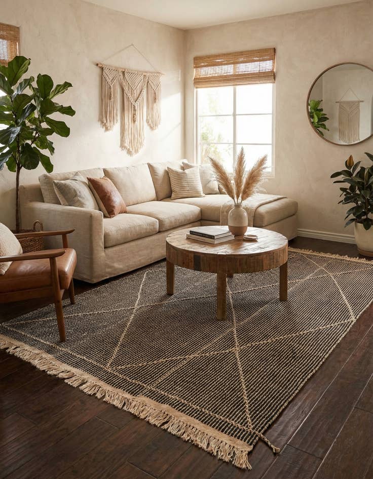 Detail image of 5' 10 x 9' 8  Hand Knotted Moroccan Wool Rug