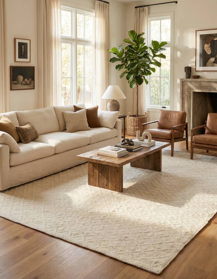 Detail image of 9' x 12' 5  Hand Knotted Moroccan Wool Rug