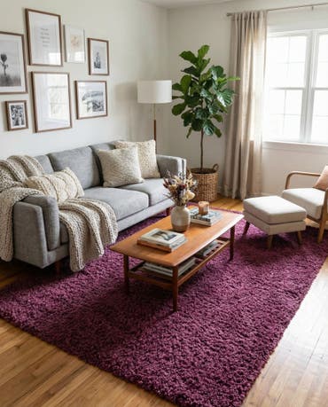  7' x 10' Solid Shag Rug