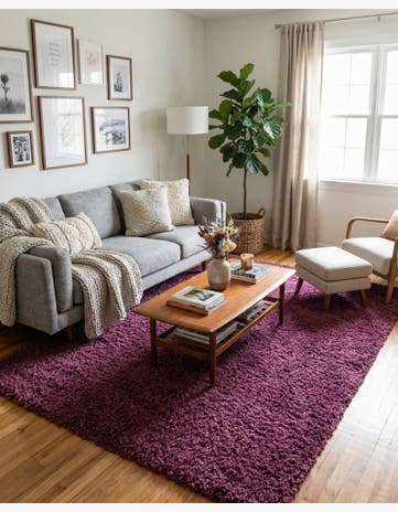 7' x 10' Solid Shag Rug