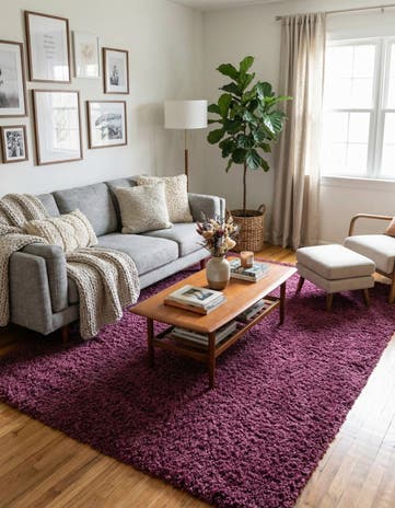 7' x 10' Solid Shag Rug