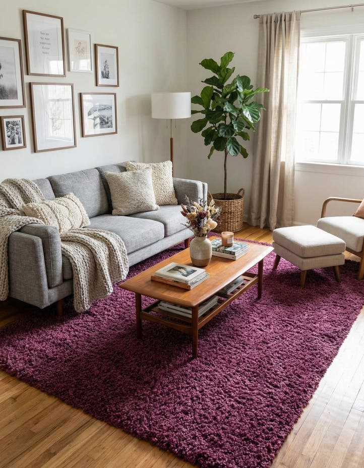 7' x 10' Solid Shag Rug