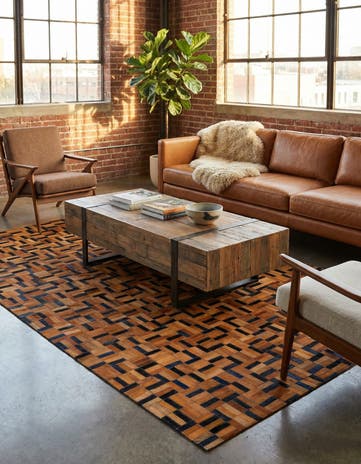 5' x 7' 11 Cowhide - Patchwork Rug