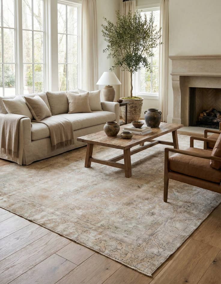 Detail image of 9' 8 x 12'  Hand Knotted Ultra Vintage Persian Wool Rug