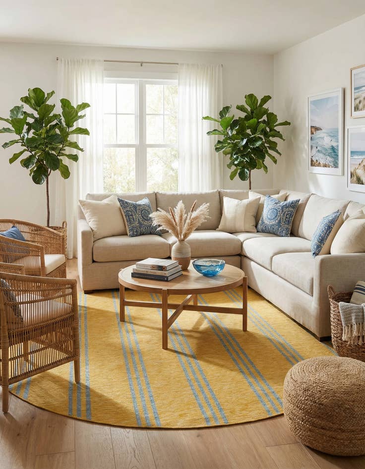 Detail image of 10' 8 x 10' 8  Washable Jill Zarin Anguilla Indoor / Outdoor Round Rug