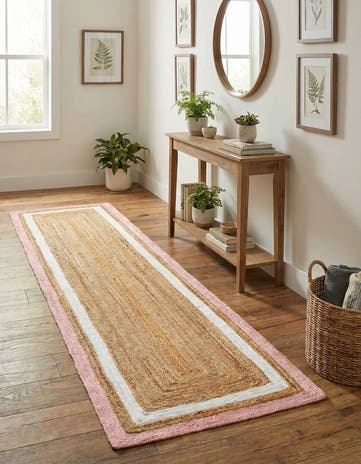 2' 7 x 12' Handmade Braided Jute Runner Rug