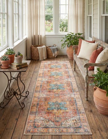2' 6 x 12' Washable Timeless Runner Rug