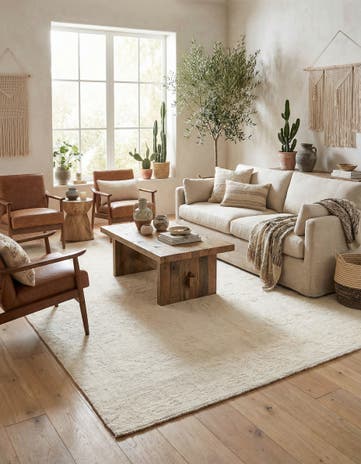 6' 1 x 9' 7 Hand Knotted Moroccan Wool Rug