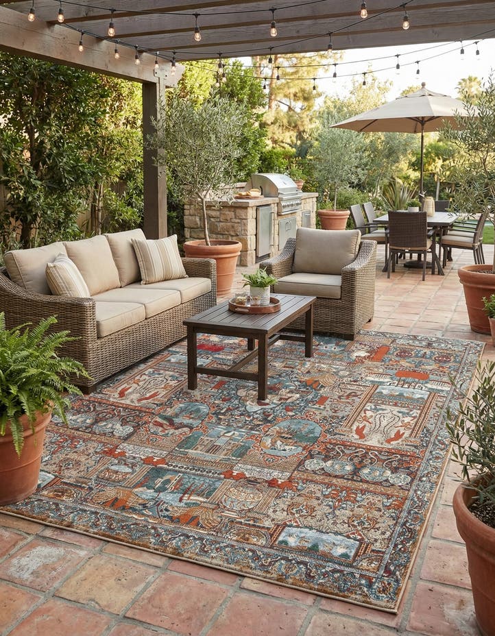 7' 10 x 10' Easy-Clean Traditional Indoor / Ou...
