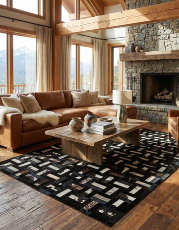 5' 3 x 8' 2 Cowhide - Patchwork Rug