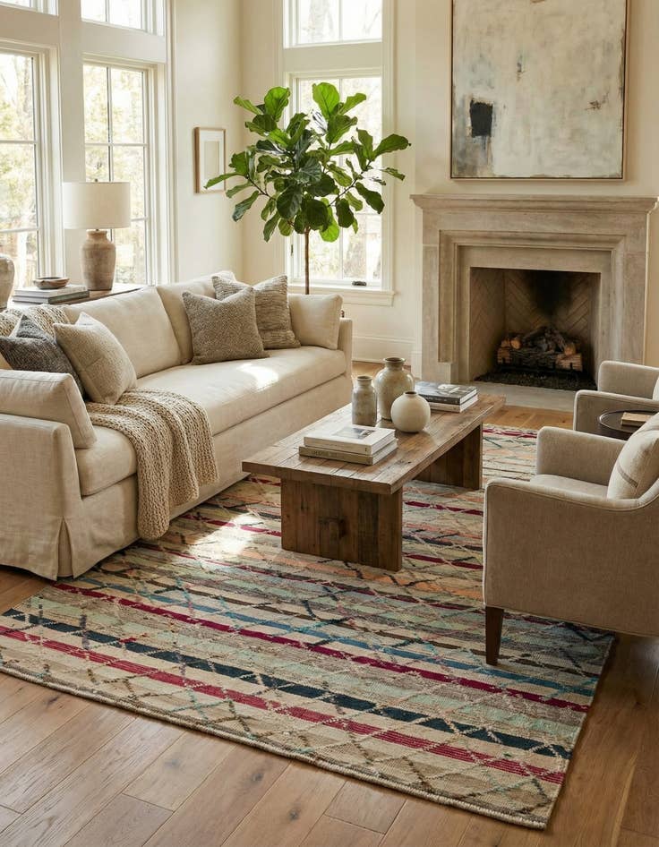 Detail image of  6' 5 x 9' 9  Hand Knotted Darya Wool Rug