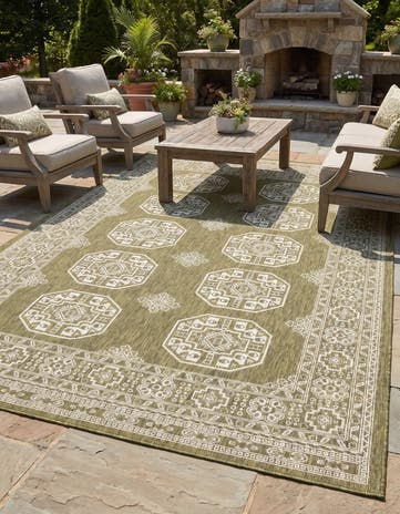 160cm x 245cm Easy-Clean Traditional Indoor / Outdoor Rug