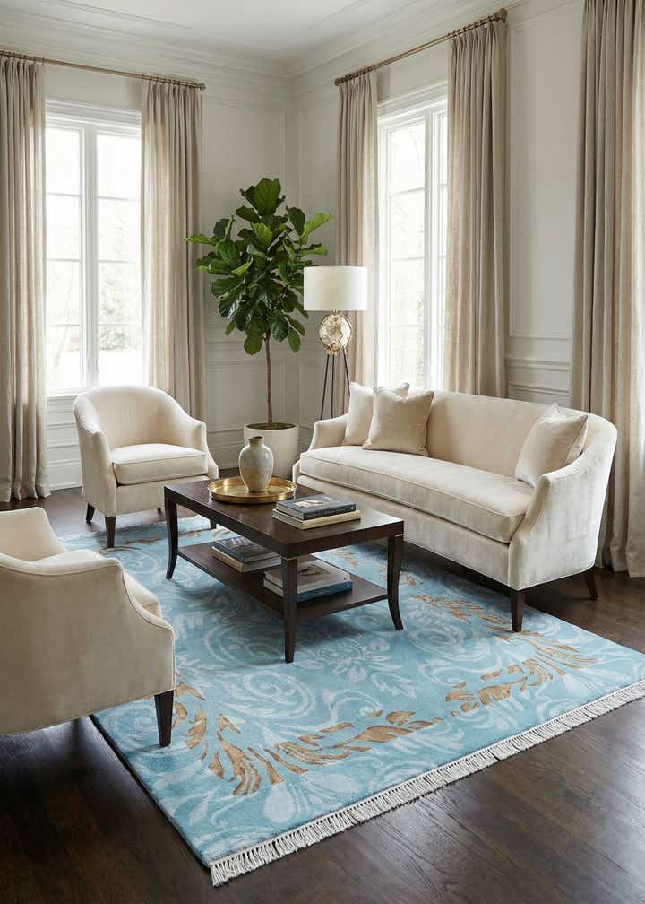 5' 9 x 8' Hand Knotted Darya Wool Rug