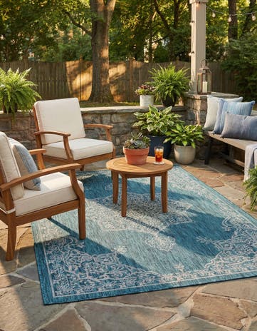 4' x 6' Easy-Clean Traditional Indoor / Outdoor Rug