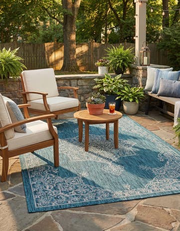 4' x 6' Easy-Clean Traditional Indoor / Outdoor Rug