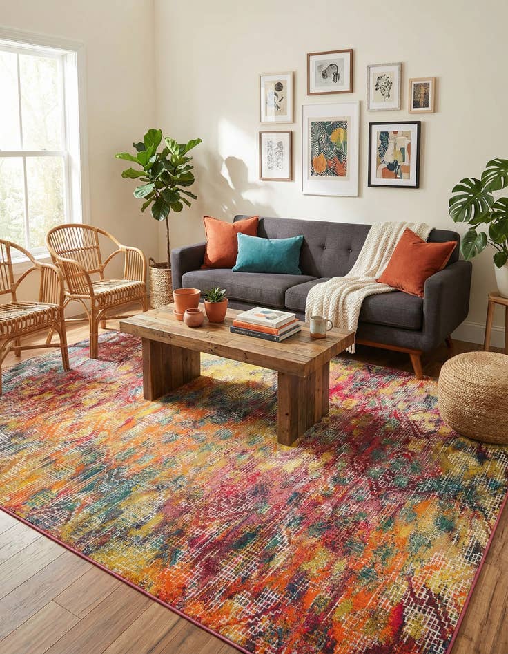 Detail image of 9' x 12'  Washable Vivid Rug