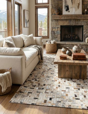 5' 4 x 7' 6 Cowhide Stocks Rug
