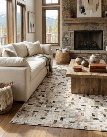 5' 4 x 7' 6 Cowhide Stocks Rug