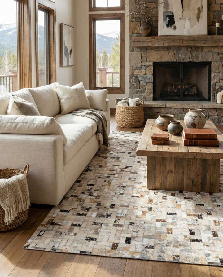 5' 4 x 7' 6 Cowhide Stocks Rug