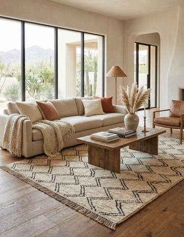 5' 9 x 7' 10 Hand Knotted Moroccan Wool Rug
