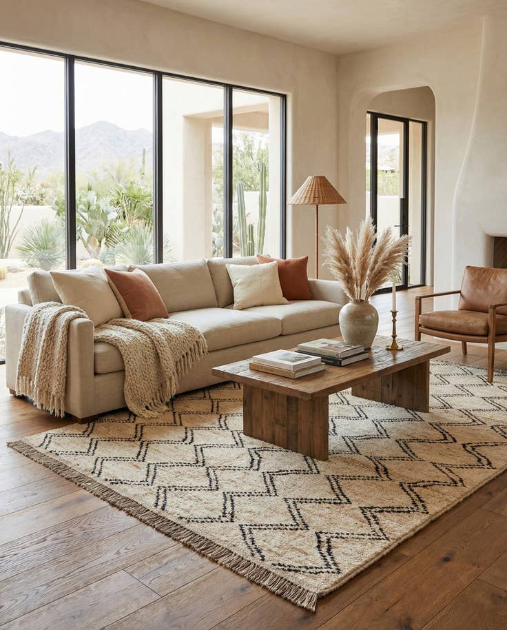 Detail image of 5' 9 x 7' 10 Hand Knotted Moroccan Wool Rug