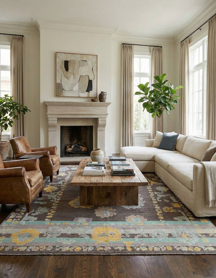 Detail image of 10' x 14' 6  Hand Knotted Darya Wool Rug