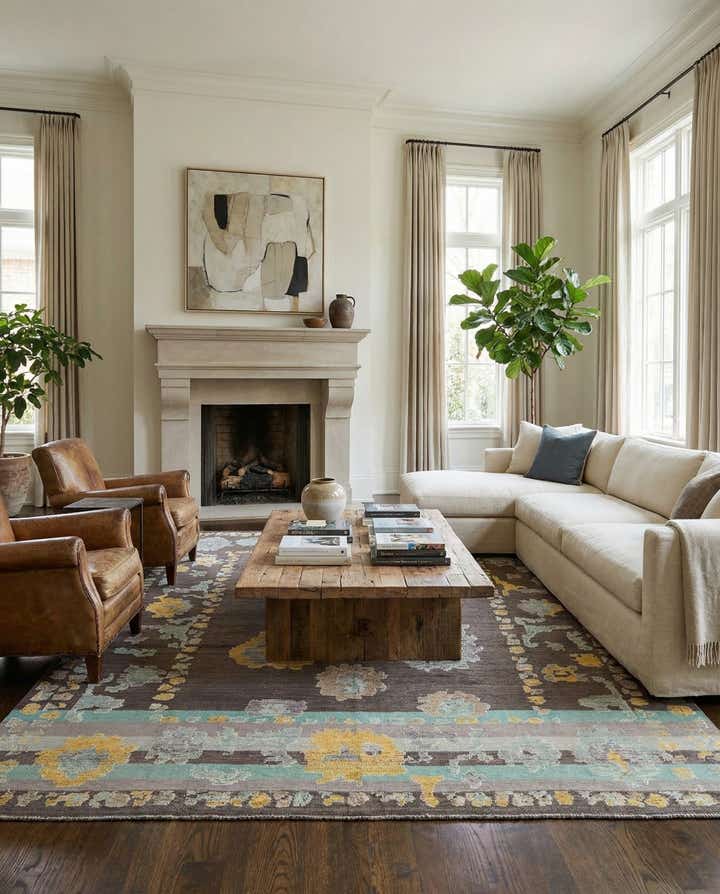 10' x 14' 6 Hand Knotted Darya Wool Rug