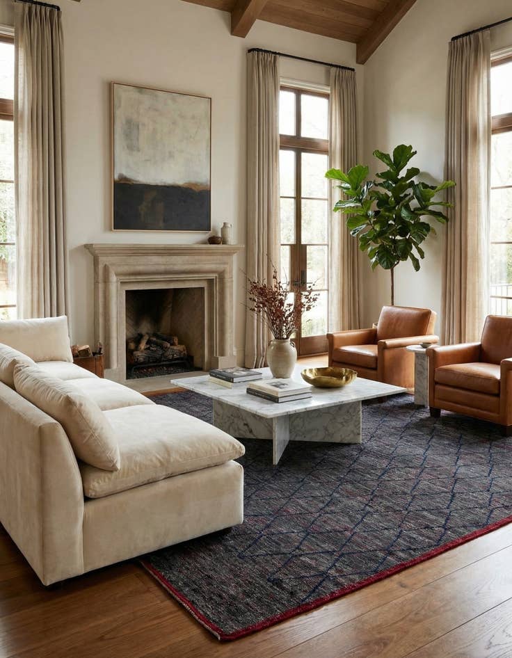 Detail image of 10' 4 x 14' 4  Hand Knotted Moroccan Wool Rug