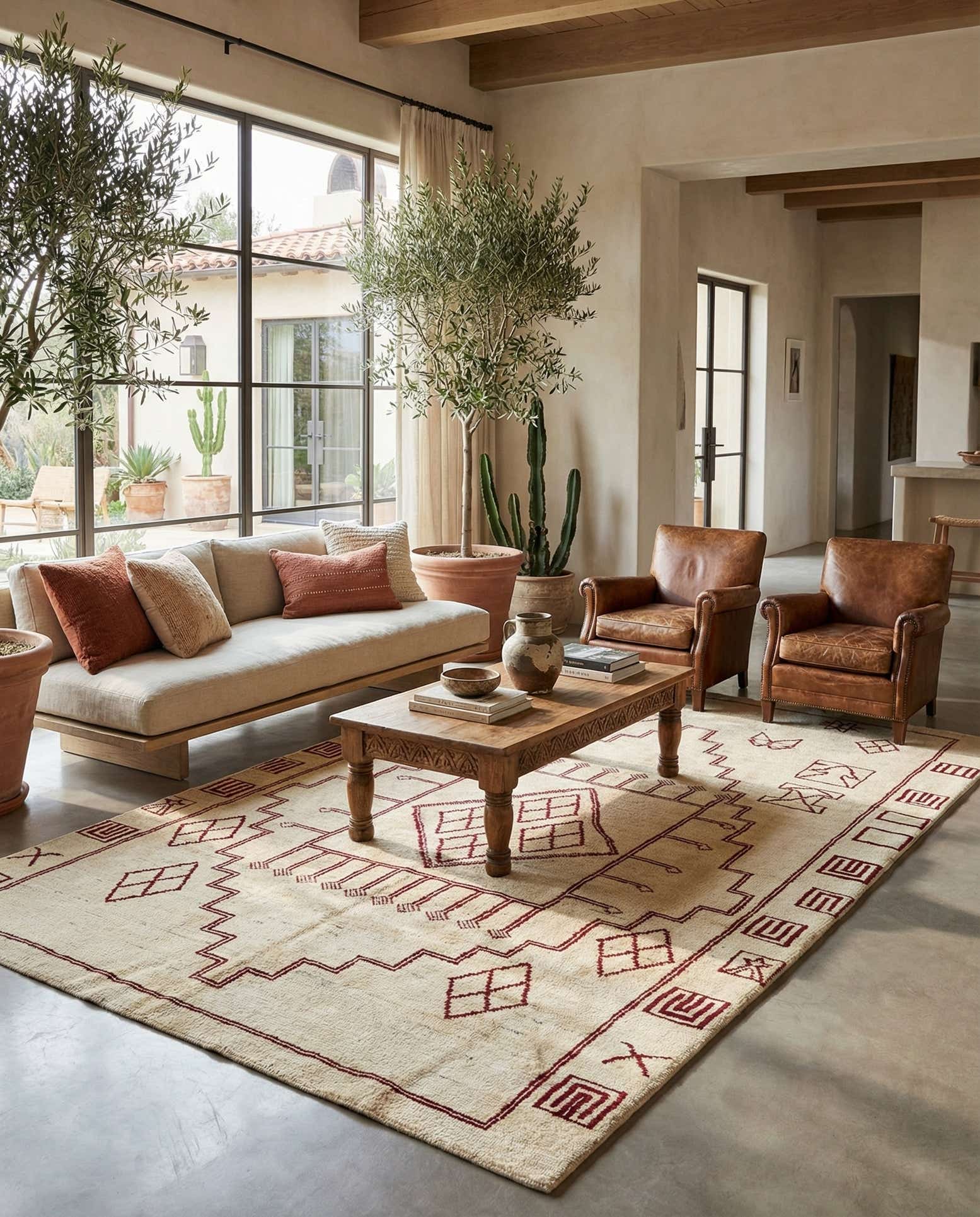 6' 4 x 10' 2 Hand Knotted Moroccan Wool Rug