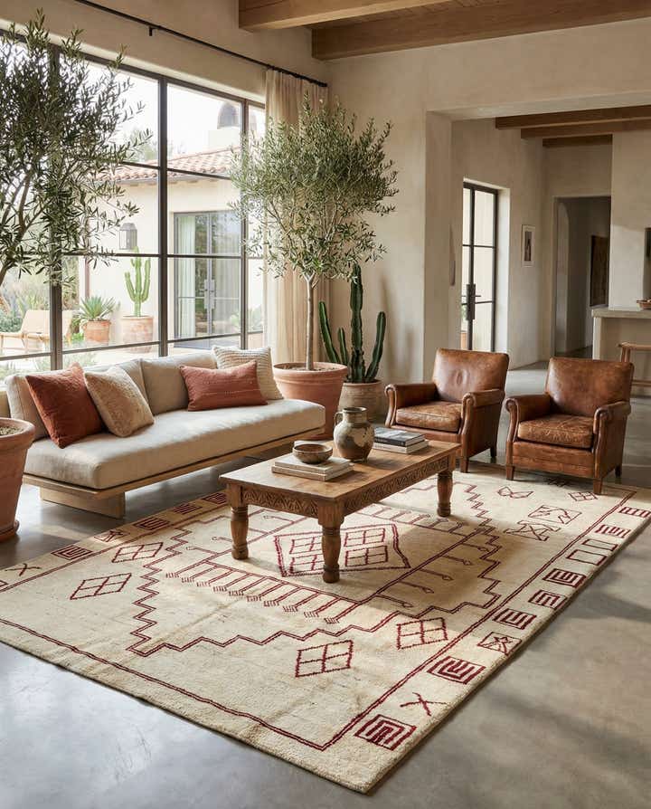 6' 4 x 10' 2 Hand Knotted Moroccan Wool Rug