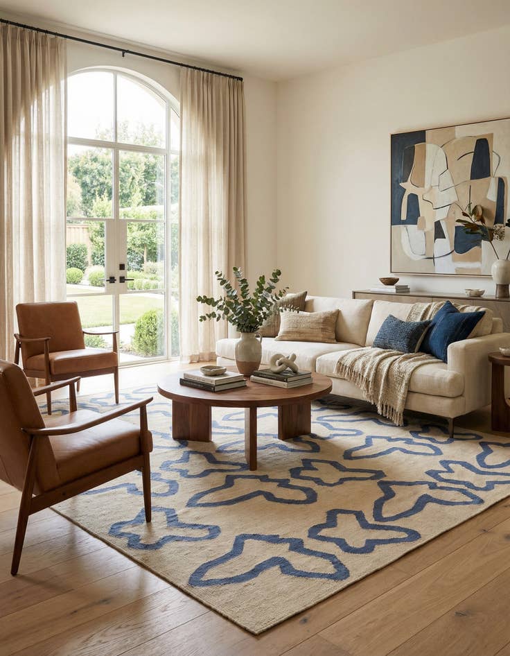 Detail image of  6' 2 x 7' 9  Hand Woven Kilim Modern Wool Rug