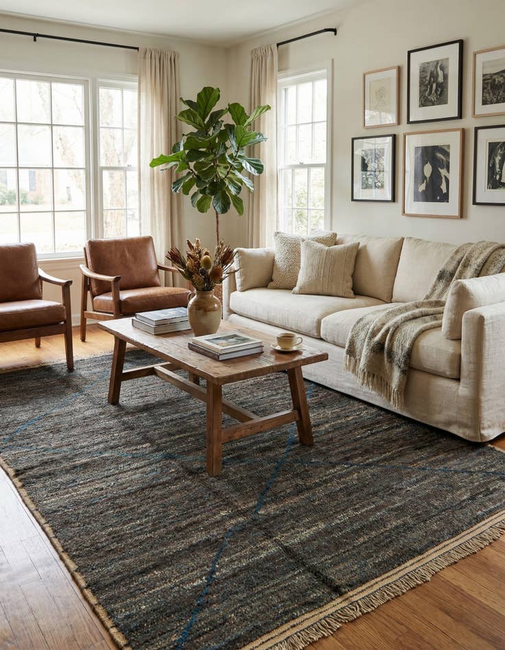 Detail image of 5' 5 x 8' 7  Hand Knotted Moroccan Wool Rug