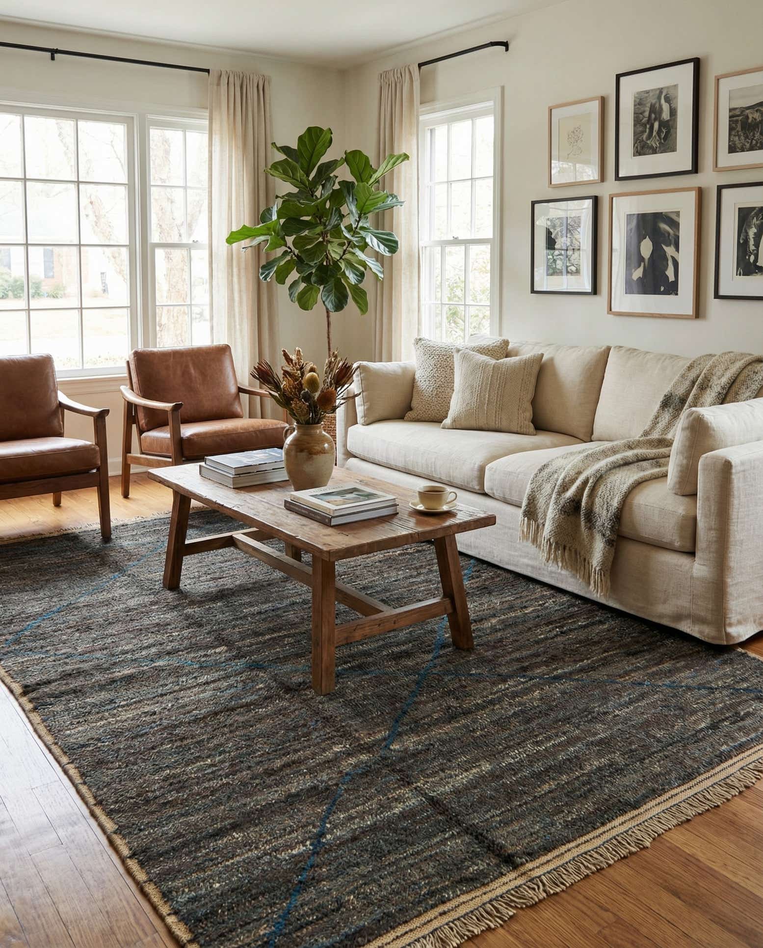 5' 5 x 8' 7 Hand Knotted Moroccan Wool Rug