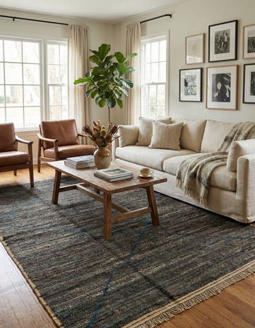 5' 5 x 8' 7 Hand Knotted Moroccan Wool Rug