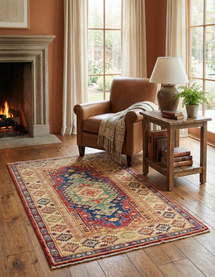 Detail image of 2' 10 x 4' 1  Hand Knotted Kazak Oriental Rug