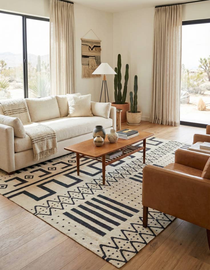 Detail image of  7' 2 x 9' 9  Hand Woven Kilim Modern Wool Rug