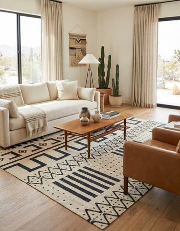 7' 2 x 9' 9 Hand Woven Kilim Modern Wool Rug