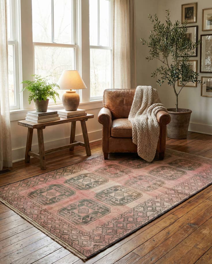 Detail image of 3' 9 x 6' 5 Hand Knotted Ultra Vintage Persian Wool Rug