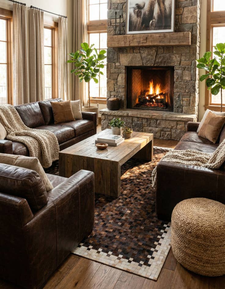 Detail image of 8' 1 x 9' 10 Cowhide Stocks Rug