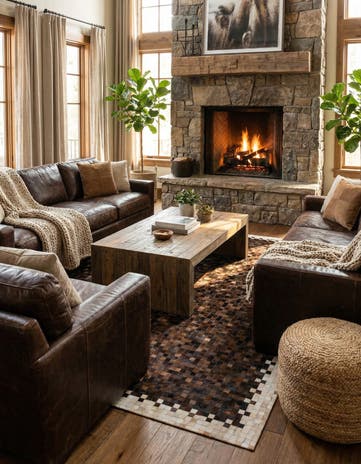 8' 1 x 9' 10 Cowhide Stocks Rug