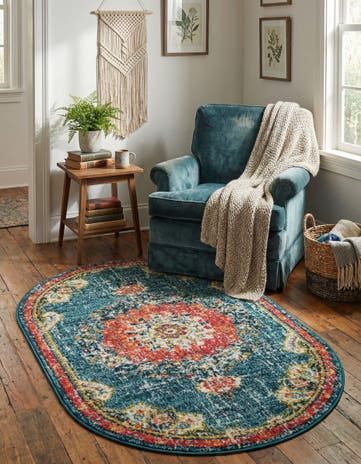 Blue Madeline Oval Rug