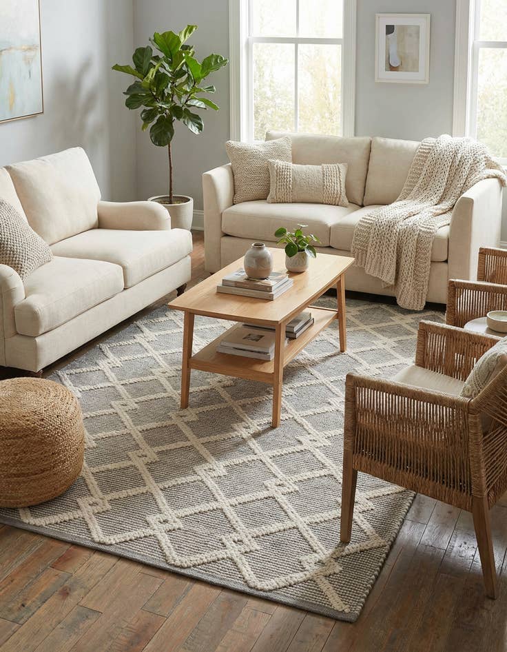 Detail image of 4' 1 x 6' 1  Hand Knotted Jill Zarin Dorset Rug