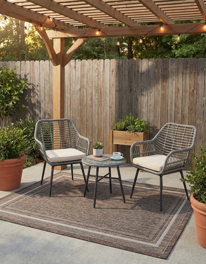 5' 3 x 7' Easy-Clean Border Indoor / Outdoor...
