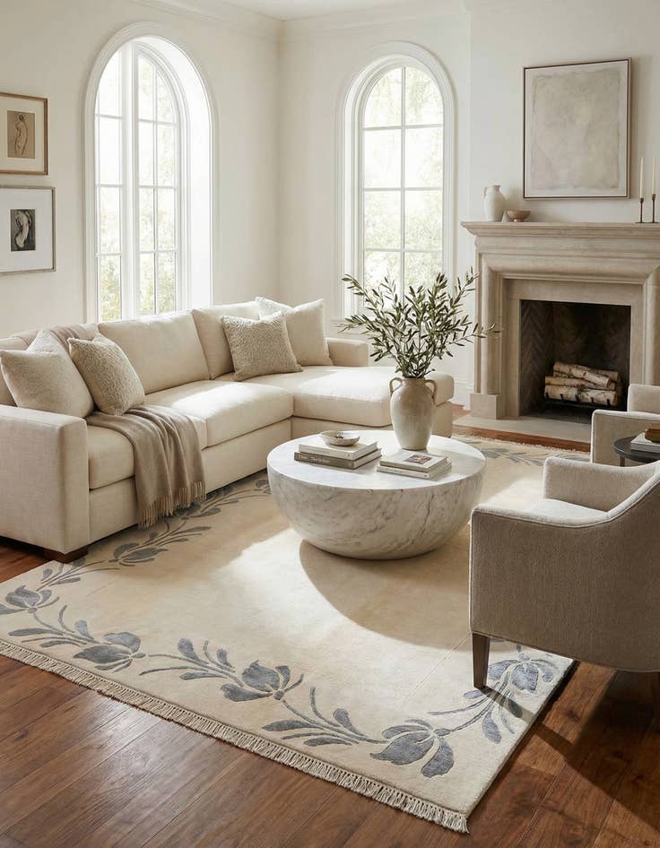 Detail image of 6' 7 x 9' 10  Hand Knotted Darya Wool Rug