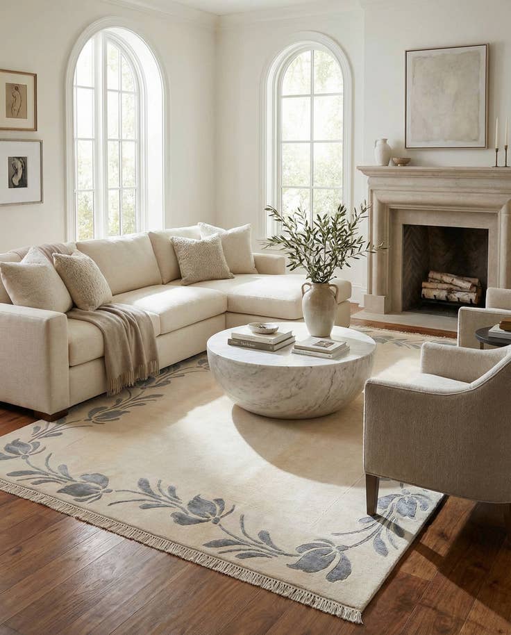 Detail image of 6' 7 x 9' 10 Hand Knotted Darya Wool Rug