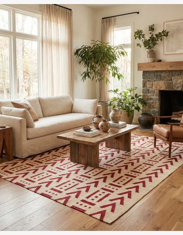 5' 2 x 6' 5 Hand Woven Kilim Modern Wool Rug
